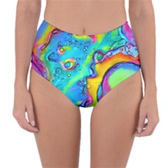 Marble Art Pattern Reversible High-waist Bikini Bottoms