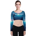 Ai Generated Ocean Sea Water Anime Nautical 2 Velvet Long Sleeve Crop Top View1