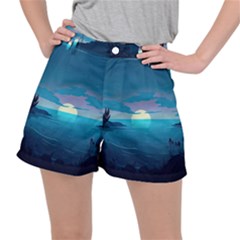 Ai Generated Ocean Sea Water Anime Nautical 2 Ripstop Shorts by Pakemis