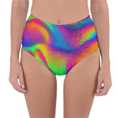 Fluid Background Pattern Reversible High-waist Bikini Bottoms