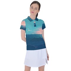 Ai Generated Ocean Sea Water Anime Nautical Women s Polo Tee