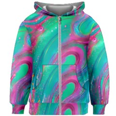 Fluid Art Background Kids  Zipper Hoodie Without Drawstring by GardenOfOphir