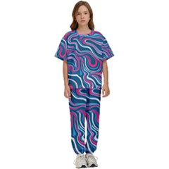 Liquid Art Pattern Kids  Tee And Pants Sports Set by GardenOfOphir