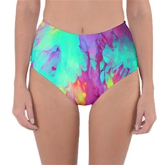 Fluid Background Reversible High-waist Bikini Bottoms