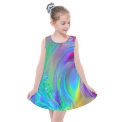 Fluid Art - Artistic And Colorful Kids  Summer Dress by GardenOfOphir