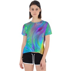 Fluid Art - Artistic And Colorful Open Back Sport Tee by GardenOfOphir