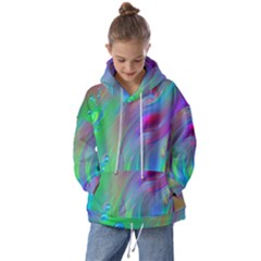 Fluid Art - Artistic And Colorful Kids  Oversized Hoodie by GardenOfOphir