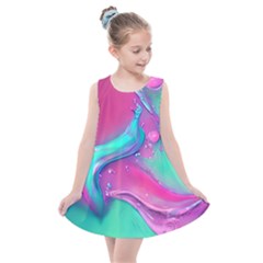 Marble Background - Abstract - Artist - Artistic - Colorful Kids  Summer Dress by GardenOfOphir