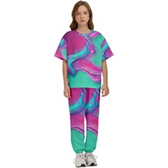 Marble Background - Abstract - Artist - Artistic - Colorful Kids  Tee And Pants Sports Set by GardenOfOphir