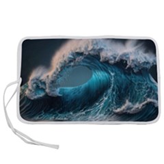 Tsunami Waves Ocean Sea Water Rough Seas 2 Pen Storage Case (m) by Pakemis