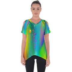 Liquid Shapes - Fluid Arts - Watercolor - Abstract Backgrounds Cut Out Side Drop Tee