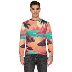 Tropical Beach Sea Jungle Ocean Landscape Men s Fleece Sweatshirt by Pakemis