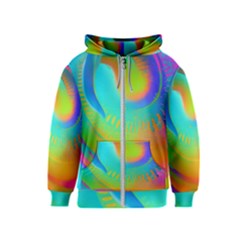 Contemporary Fluid Art Pattern In Bright Colors Kids  Zipper Hoodie