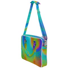Contemporary Fluid Art Pattern In Bright Colors Cross Body Office Bag by GardenOfOphir