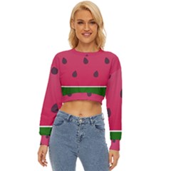 Watermelon Fruit Summer Red Fresh Food Healthy Lightweight Long Sleeve Sweatshirt by Wegoenart