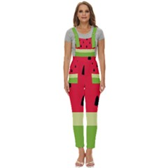 Watermelon Fruit Food Healthy Vitamins Nutrition Women s Pinafore Overalls Jumpsuit