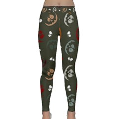 Art Halloween Pattern Creepy Design Digital Papers Classic Yoga Leggings by Wegoenart