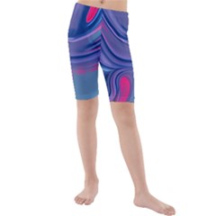 Liquid Art Pattern - Fluid Art Kids  Mid Length Swim Shorts by GardenOfOphir