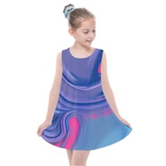 Liquid Art Pattern - Fluid Art Kids  Summer Dress by GardenOfOphir