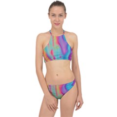 Liquid Art Pattern - Marble Art Racer Front Bikini Set by GardenOfOphir