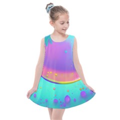 Liquid Art Pattern - Fluid Background Kids  Summer Dress by GardenOfOphir