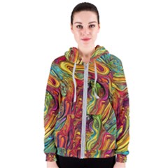 Liquid Art Pattern - Abstract Art Women s Zipper Hoodie by GardenOfOphir