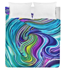 Waves Of Color Duvet Cover Double Side (queen Size)