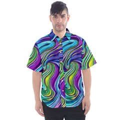 Waves Of Color Men s Short Sleeve Shirt