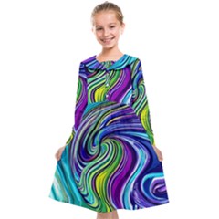 Waves Of Color Kids  Midi Sailor Dress by GardenOfOphir