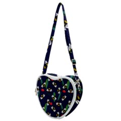 Art Floral Design Pattern Floral Pattern Heart Shoulder Bag by Wegoenart