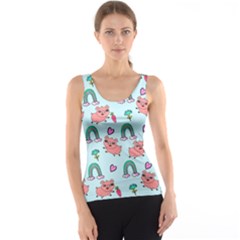 Pigs Pattern Art Design Drawing Sketch Wallpaper Tank Top