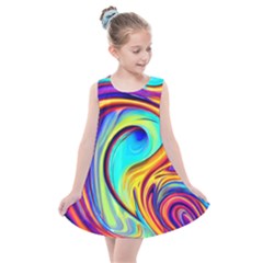 Fluid Art Pattern Kids  Summer Dress by GardenOfOphir