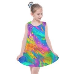 Marble Art Pattern Kids  Summer Dress by GardenOfOphir