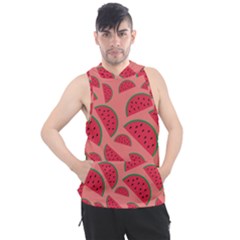 Watermelon Red Food Fruit Healthy Summer Fresh Men s Sleeveless Hoodie by Wegoenart