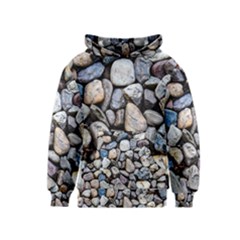 Stone Texture Nature Background Rocks Pebbles Kids  Pullover Hoodie by Wegoenart