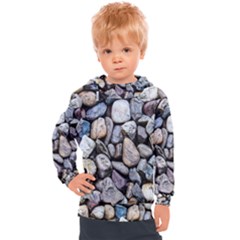 Stone Texture Nature Background Rocks Pebbles Kids  Hooded Pullover by Wegoenart