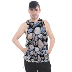 Stone Texture Nature Background Rocks Pebbles Men s Sleeveless Hoodie by Wegoenart