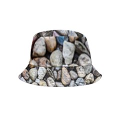 Stone Texture Nature Background Rocks Pebbles Inside Out Bucket Hat (kids) by Wegoenart