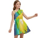 Liquid Background Kids  One Shoulder Party Dress View2