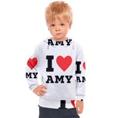 I Love Amy Kids  Hooded Pullover by ilovewhateva