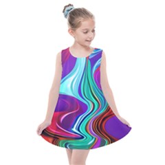 Fluid Background Kids  Summer Dress by GardenOfOphir