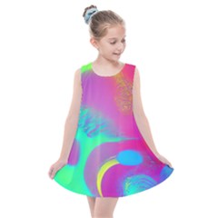 Fluid Background Kids  Summer Dress by GardenOfOphir