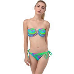 Fluid Artistic Twist Bandeau Bikini Set by GardenOfOphir