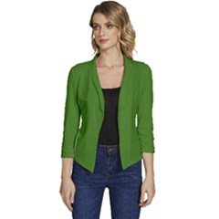 Light Seaweed Green	 - 	casual 3/4 Sleeve Spring Jacket by ColorfulWomensWear