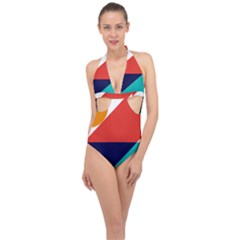 Zip Pay Special Series 13 Halter Front Plunge Swimsuit by Mrsondesign