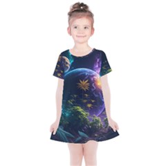 Fantasy People Mysticism Composing Kids  Simple Cotton Dress