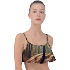 Autumn Nature Woodland Woods Trees Frill Bikini Top