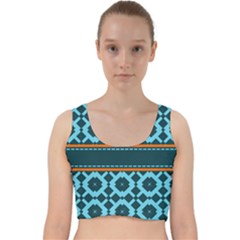 Pattern 28 Velvet Racer Back Crop Top by GardenOfOphir