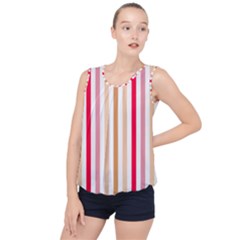 Stripe Pattern Bubble Hem Chiffon Tank Top by GardenOfOphir