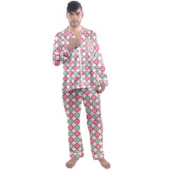 Elegant Pattern Men s Long Sleeve Satin Pajamas Set by GardenOfOphir